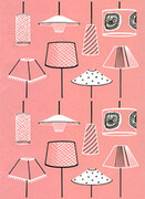 Modern - Pink Lampshades Greeting card